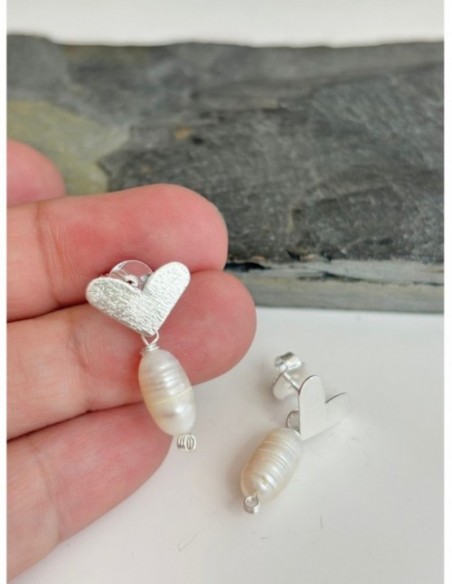 AROS BAÑADOS EN PLATA CORAZON