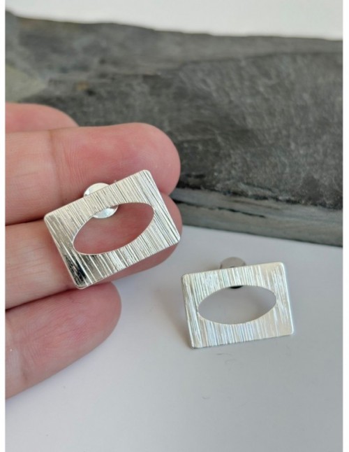 AROS BAÑADOS EN PLATA RECTANGULAR 2