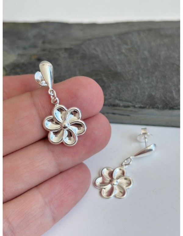 AROS BAÑADOS EN PLATA FLOR