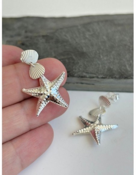 AROS BAÑADOS EN PLATA ESTRELLA DE MAR