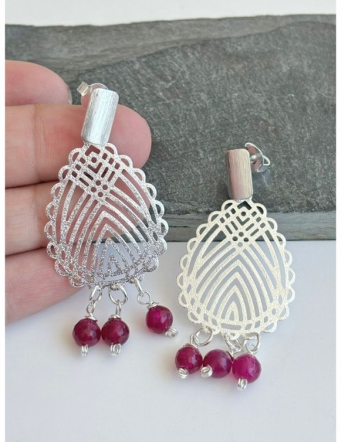 AROS BAÑADOS EN PLATA PIEDRA MORADA 2