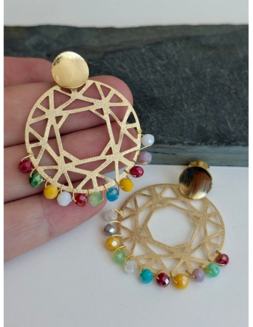 AROS BAÑADOS EN ORO CRISTALES