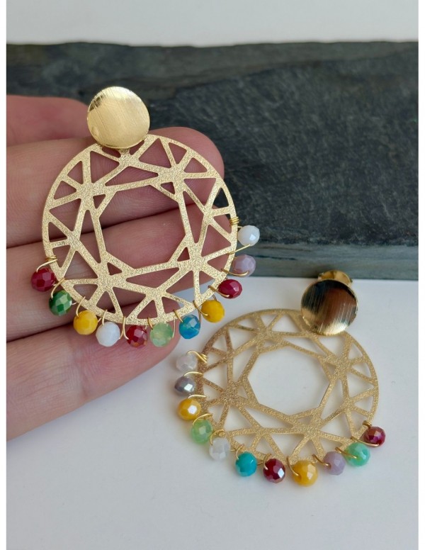 AROS BAÑADOS EN ORO CRISTALES