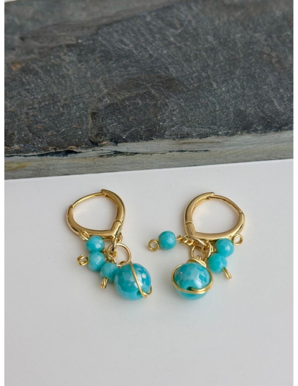 AROS BAÑADOS EN ORO PIEDRAS CELESTES