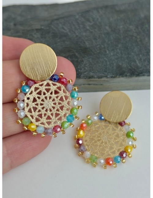 AROS BAÑADOS EN ORO CRISTALES