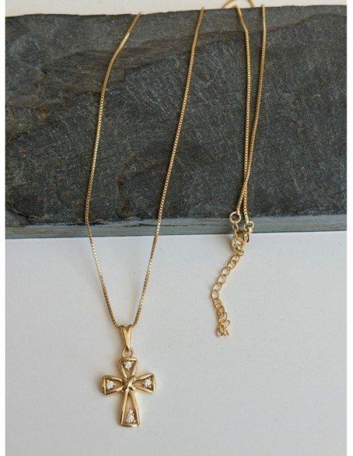 COLLARES BAÑADOS EN ORO CRUZ