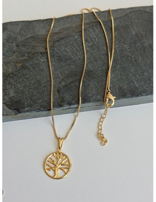COLLARES BAÑADOS EN ORO ARBOL DE LA VIDA 45+5CMS