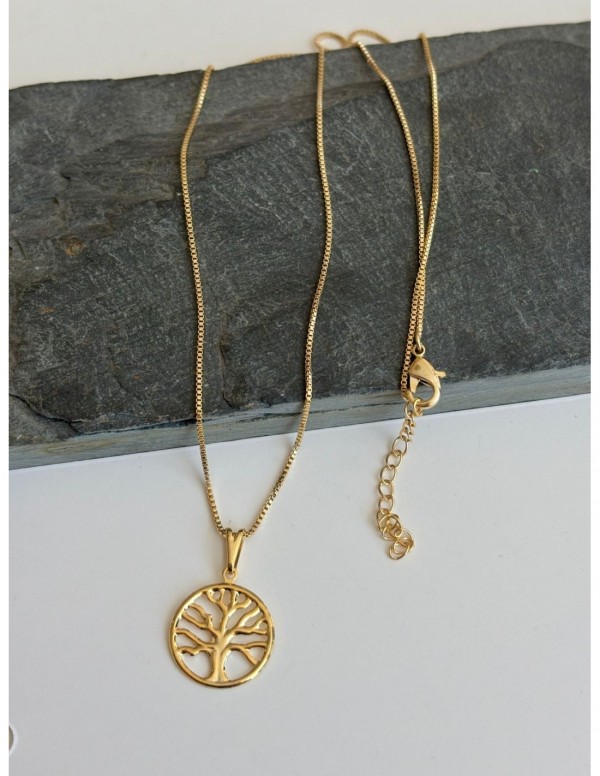 COLLARES BAÑADOS EN ORO ARBOL DE LA VIDA 45+5CMS