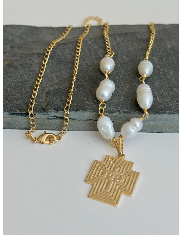 COLLARES BAÑADOS EN ORO CRUZ 50CMS