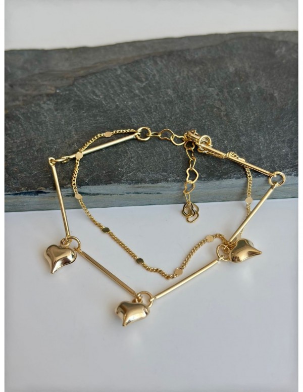 PULSERA BAÑADOS EN ORO CORAZON