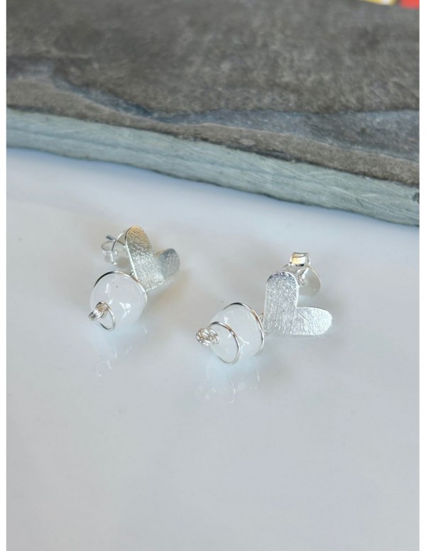 AROS BAÑADOS EN PLATA PIEDRA BLANCA