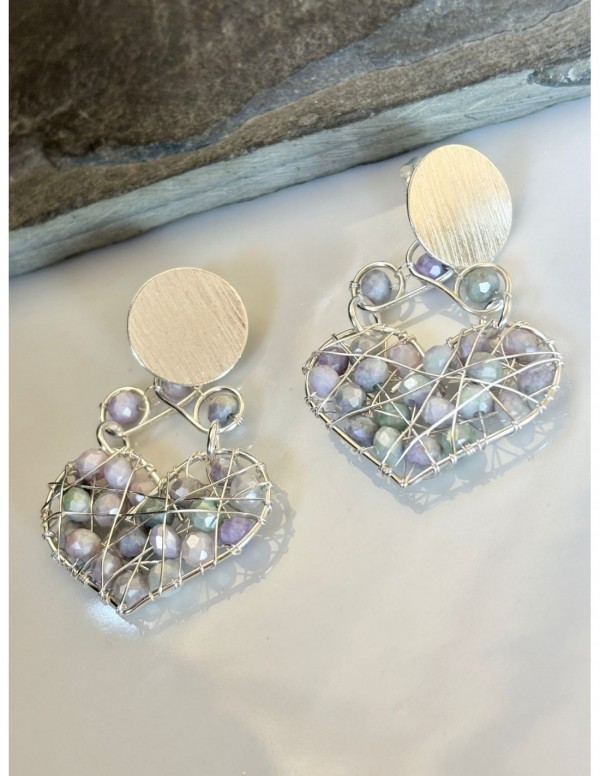 AROS BAÑADOS EN PLATA CRISTALES MULTICOLOR