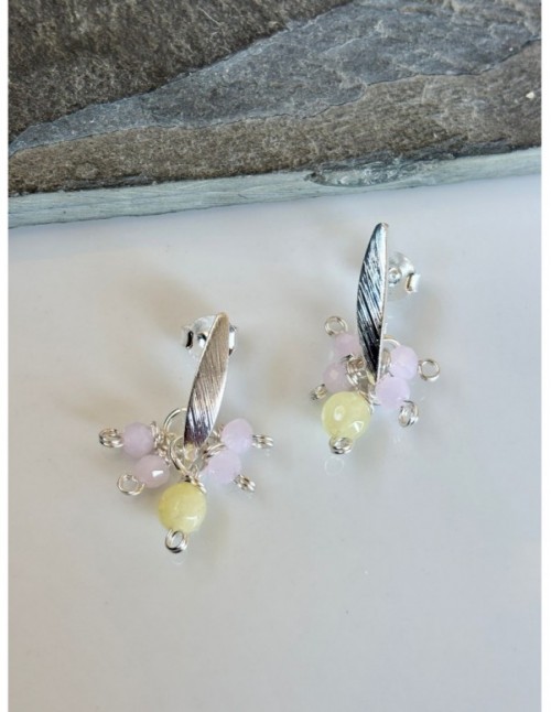 AROS BAÑADOS EN PLATA PIEDRAS AGATAS