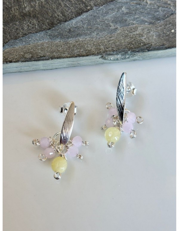 AROS BAÑADOS EN PLATA PIEDRAS AGATAS