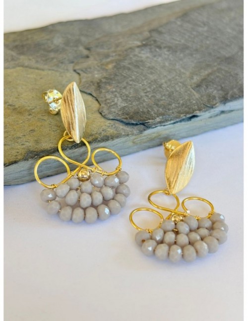 AROS BAÑADOS EN ORO CRISTALES GRISES