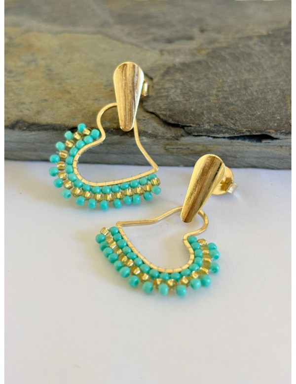 AROS BAÑADOS EN ORO ALAMBRISMO CORAZON