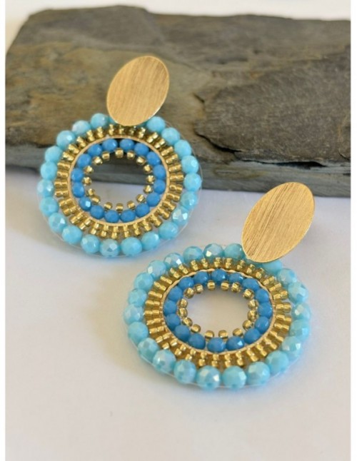 AROS BAÑADOS EN ORO CRISTALES CELESTES