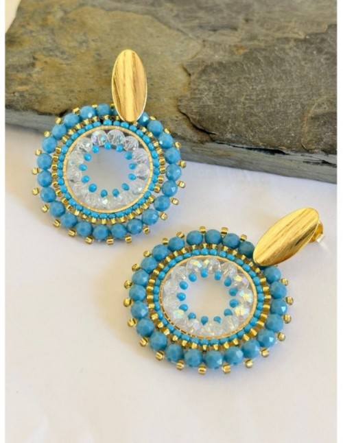 AROS BAÑADOS EN ORO CRISTALES CELESTES