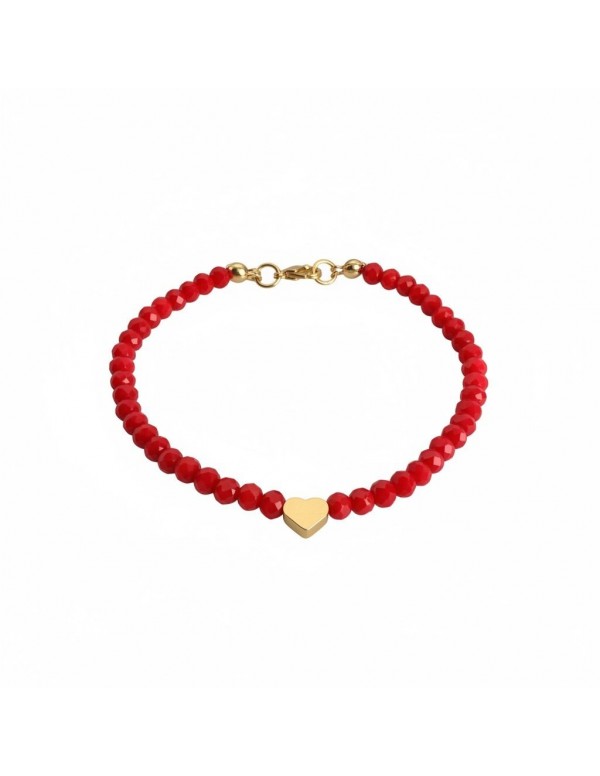 PULSERA BAÑADA EN ORO CRISTALES ROJOS