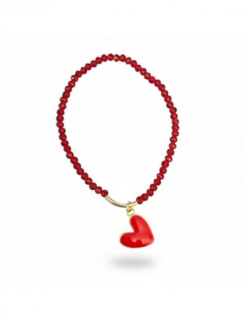 PULSERA BAÑADA EN ORO CRISTALES ROJOS