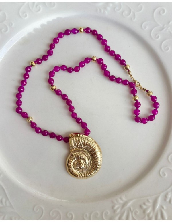 COLLARES BAÑADOS EN ORO DIJE CARACOL