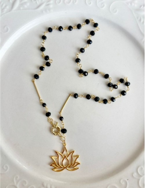 COLLARES BAÑADOS EN ORO FLOR DE LOTO