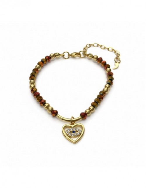 PULSERA BAÑADA EN ORO DIJE CORAZON
