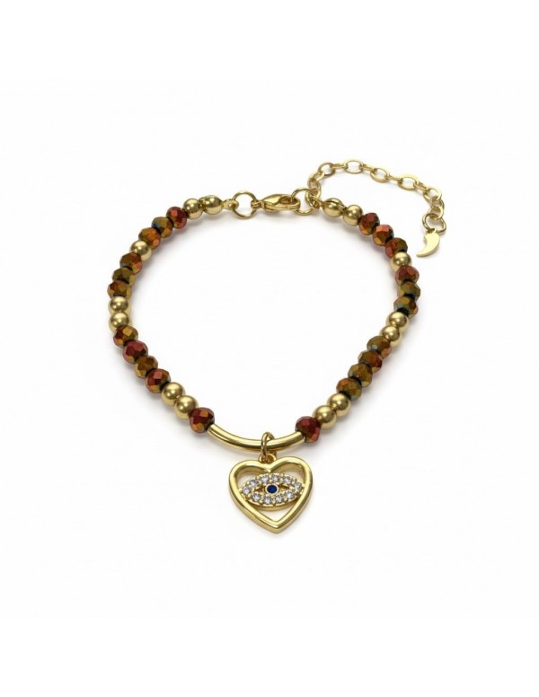 PULSERA BAÑADA EN ORO DIJE CORAZON