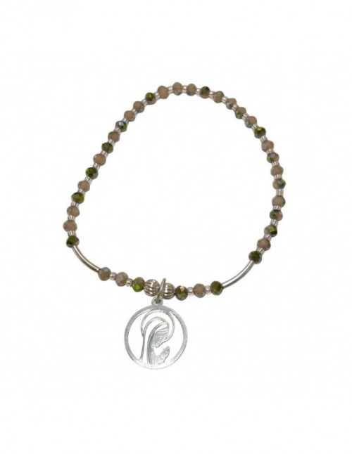 PULSERA BAÑADA EN PLATA DIJE RELIGIOSO