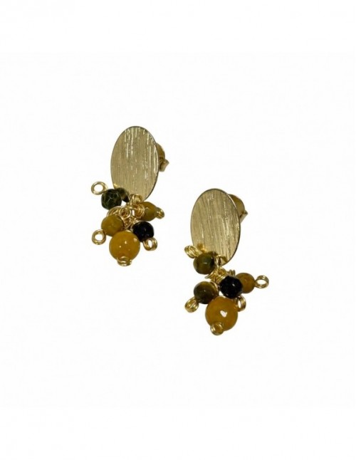 AROS BAÑADOS EN ORO PIEDRA