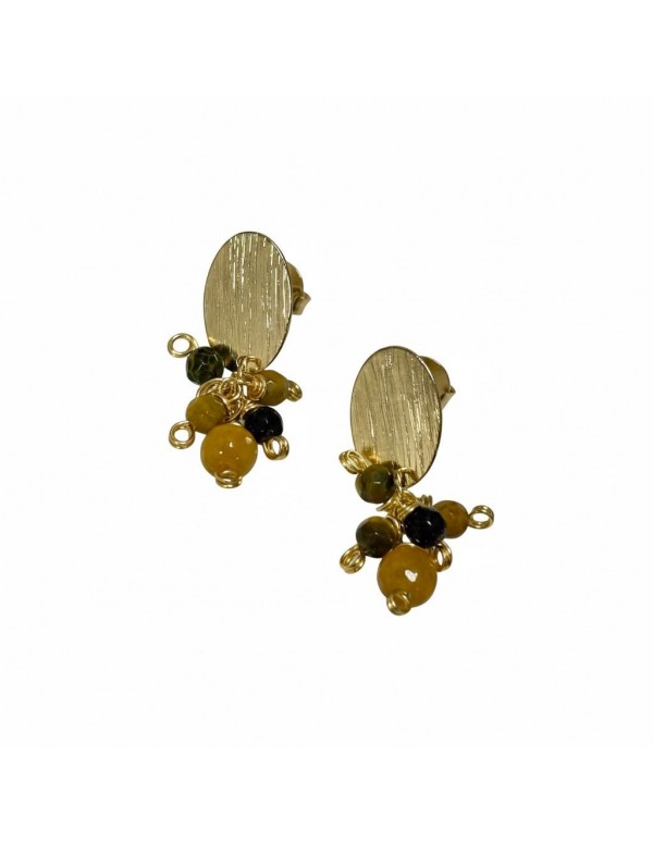 AROS BAÑADOS EN ORO PIEDRA