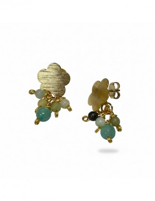 AROS BAÑADOS EN ORO PIEDRA