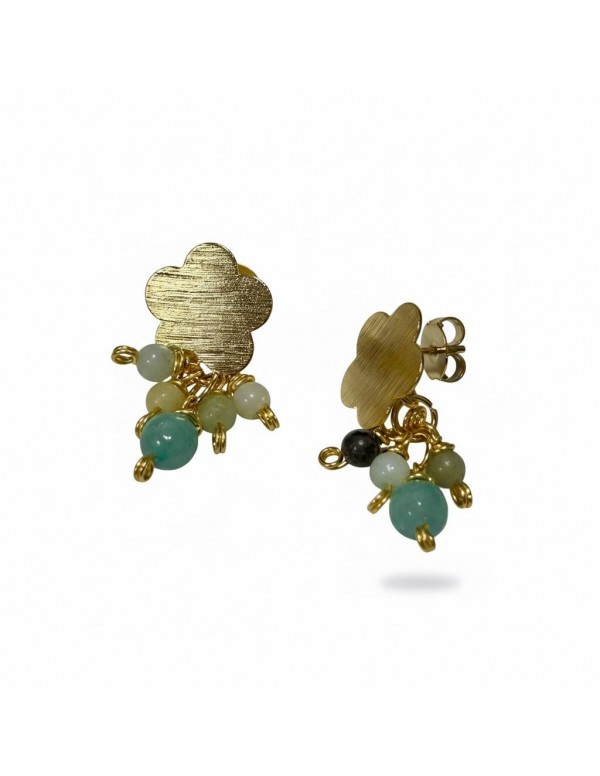 AROS BAÑADOS EN ORO PIEDRA