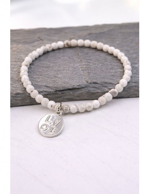 PULSERA BAÑADA EN PLATA PIEDRAS BLANCAS