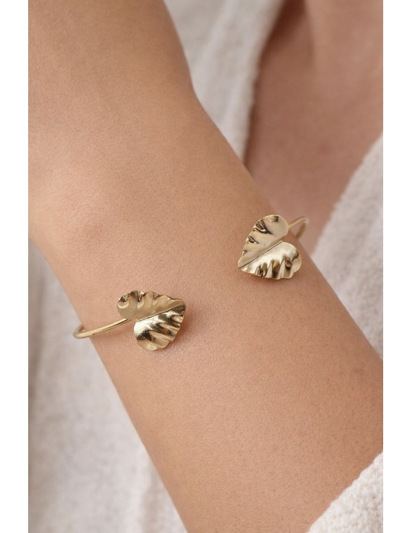 PULSERA BAÑADA EN ORO HOJA