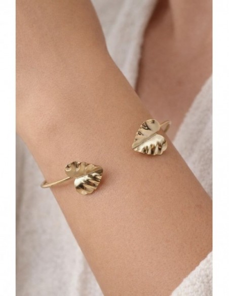 PULSERA BAÑADA EN ORO HOJA