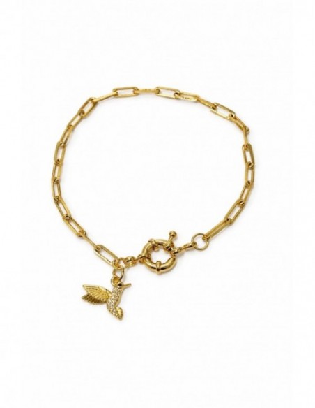 PULSERA BAÑADA EN ORO COLIBRI