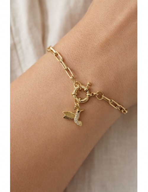 PULSERA BAÑADA EN ORO COLIBRI 2