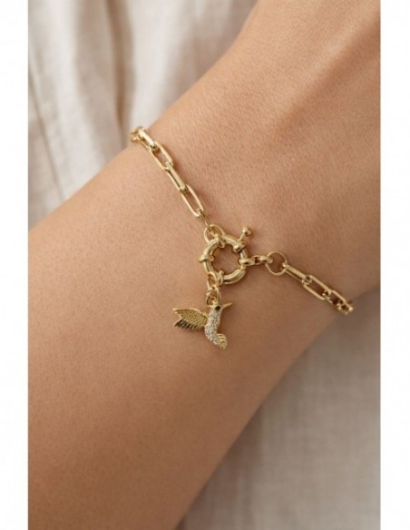 PULSERA BAÑADA EN ORO COLIBRI