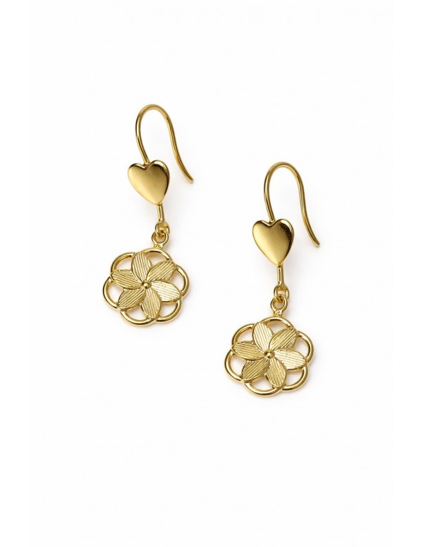 AROS BAÑADOS EN ORO FLOR