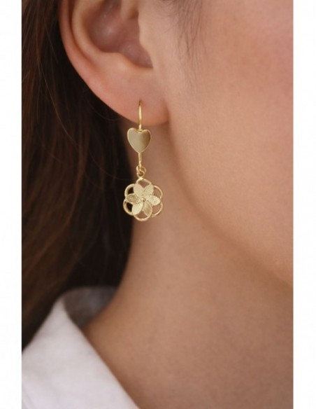 AROS BAÑADOS EN ORO FLOR