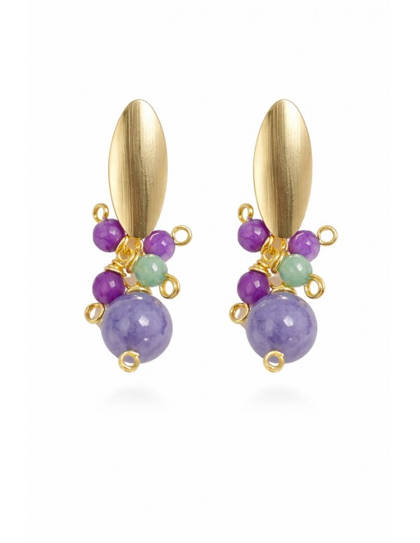 AROS BAÑADOS EN ORO PIEDRAS AGATAS