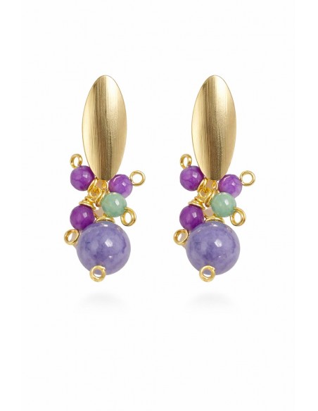 AROS BAÑADOS EN ORO PIEDRAS AGATAS