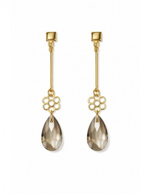 AROS BAÑADOS EN ORO CRISTAL GRIS