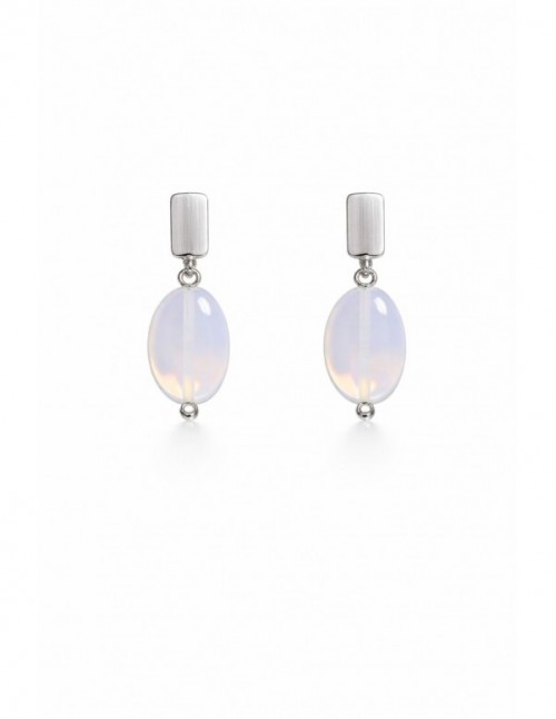 AROS BAÑADOS EN PLATA PIEDRA BLANCA