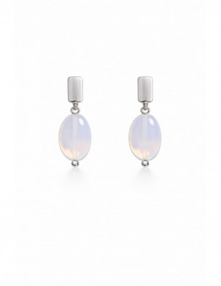 AROS BAÑADOS EN PLATA PIEDRA BLANCA