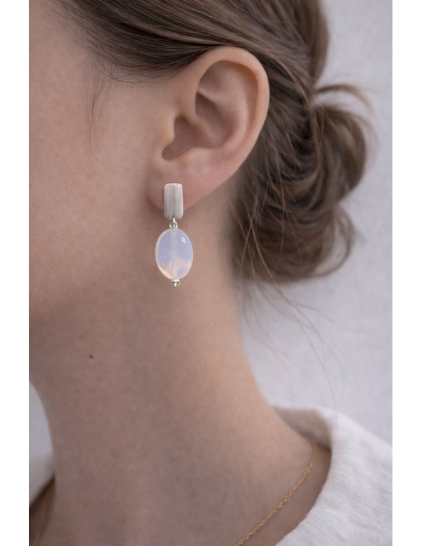 AROS BAÑADOS EN PLATA PIEDRA BLANCA