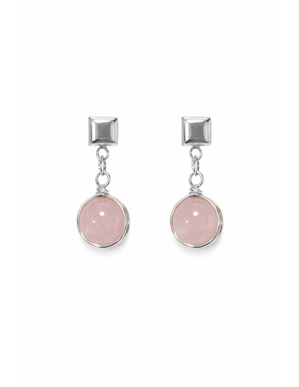 AROS BAÑADOS EN PLATA PIEDRA ROSADA