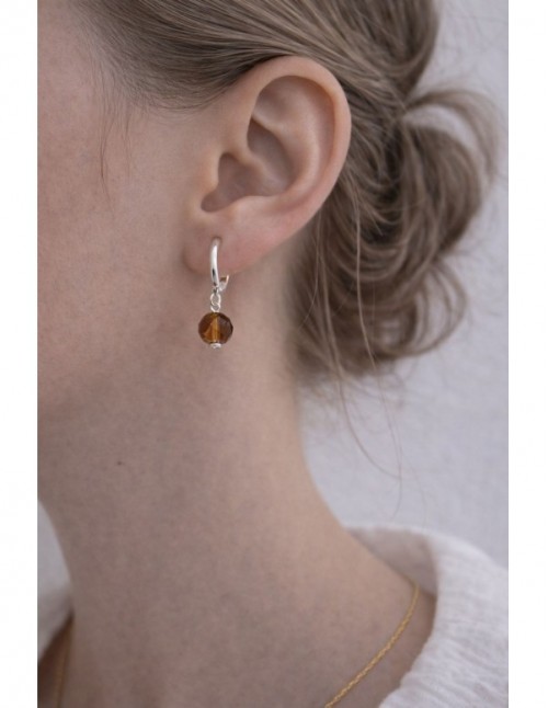 AROS BAÑADOS EN PLATA CRISTAL CAFÉ 2