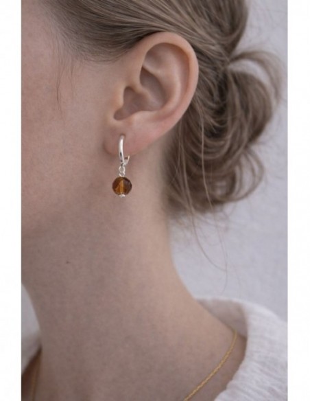 AROS BAÑADOS EN PLATA CRISTAL CAFÉ